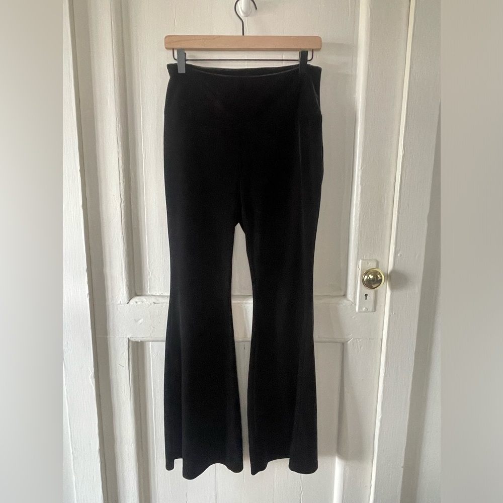 Juicy Couture Velour Leggings Womens Medium Black‎ Flare Y2K Whimsigoth